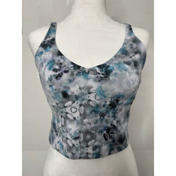 Lululemon Align Tank Top Womens Size 8 Grey & Blue Watercolor Cropped Workout - Picture 3 of 12
